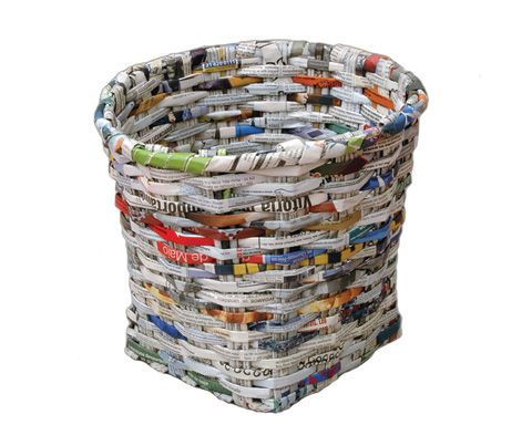废物利用：用废报纸做的工艺品
